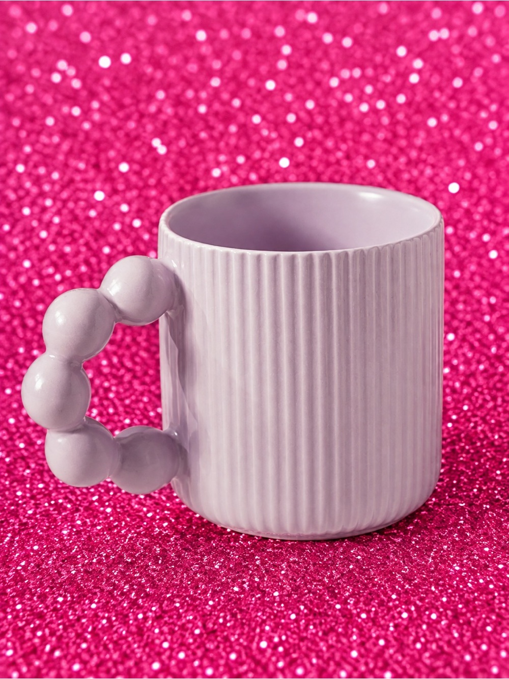 HOMESENSE | Pastel Purple Bubble Handle Ceramic Mug Set Of 2